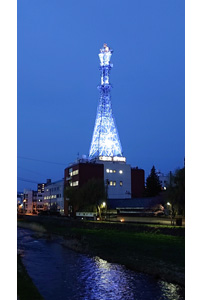 無線鉄塔ライトアップ