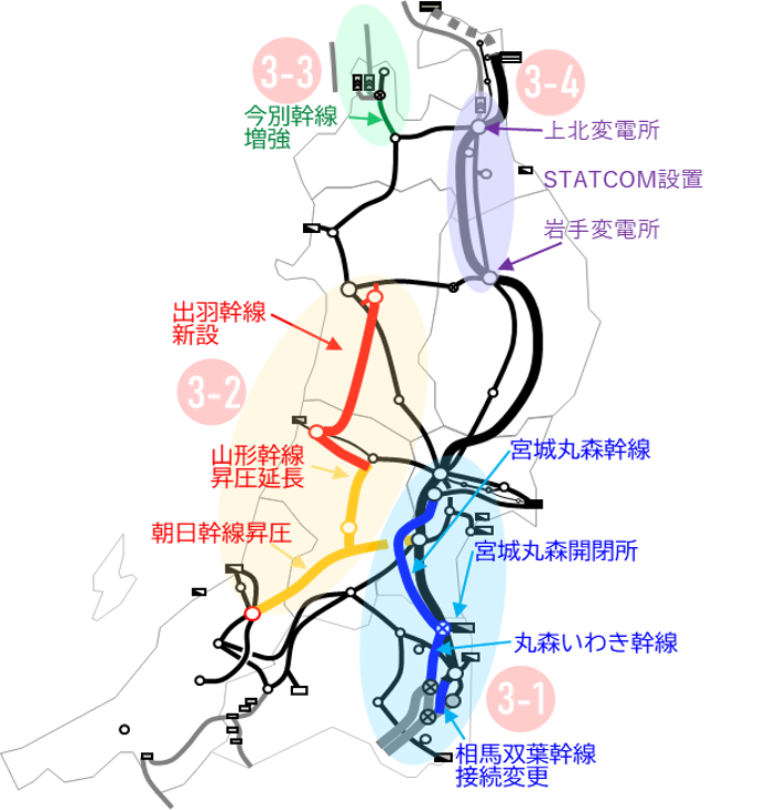東北エリア幹線マップ